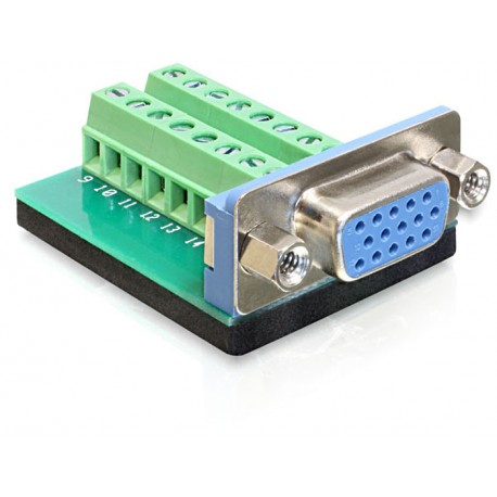 Terminal adapter VGA Sub-D 15pin żeński Delock 65170