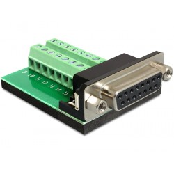 Delock Adapter Sub-D 15pin Gameport female Terminal block 16pin