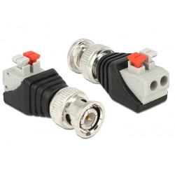 Terminal adapter zaciskowy BNC 2pin męski Delock 65525