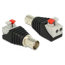 Delock Adapter BNC female Terminal Block with push button 2pin