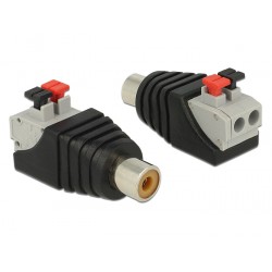 Delock Adapter RCA female Terminal Block with push button 2pin