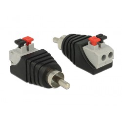 Delock Adapter RCA male Terminal Block with push button 2pin